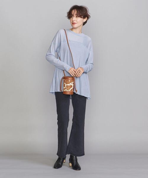 BEAUTY&YOUTH UNITED ARROWS（ビューティーアンドユースユナイテッドアローズ）の「BY シアー天竺ドルマンロングスリーブカットソー◆（Tシャツ/カットソー・レディース・ライトブルー/ダークブラウン/ナチュラル・FREE）」の8枚目の写真