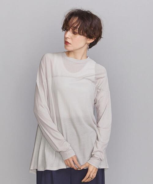 BEAUTY&YOUTH UNITED ARROWS（ビューティーアンドユースユナイテッドアローズ）の「BY シアー天竺ドルマンロングスリーブカットソー◆（Tシャツ/カットソー・レディース・ライトブルー/ダークブラウン/ナチュラル・FREE）」の5枚目の写真