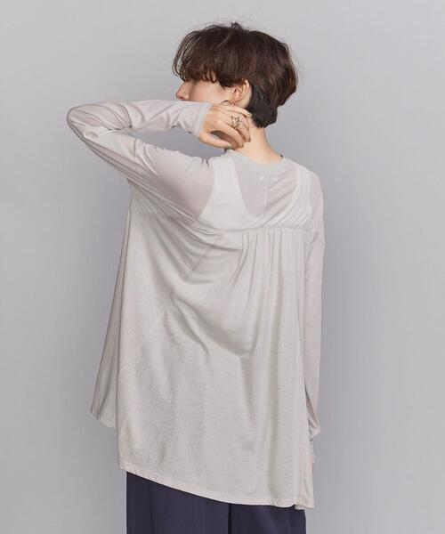 BEAUTY&YOUTH UNITED ARROWS（ビューティーアンドユースユナイテッドアローズ）の「BY シアー天竺ドルマンロングスリーブカットソー◆（Tシャツ/カットソー・レディース・ライトブルー/ダークブラウン/ナチュラル・FREE）」の9枚目の写真