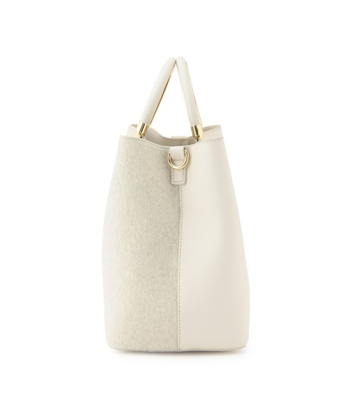 ROPE' PICNIC（ロペピクニック）の「Dメタルハンドル2層ミドルトート&ショルダーバッグ（ショルダーバッグ・レディース・ブラック/ダークブラウン/キナリ・FREE）」の4枚目の写真