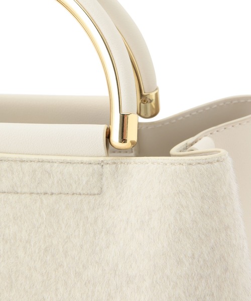 ROPE' PICNIC（ロペピクニック）の「Dメタルハンドル2層ミドルトート&ショルダーバッグ（ショルダーバッグ・レディース・ブラック/ダークブラウン/キナリ・FREE）」の6枚目の写真