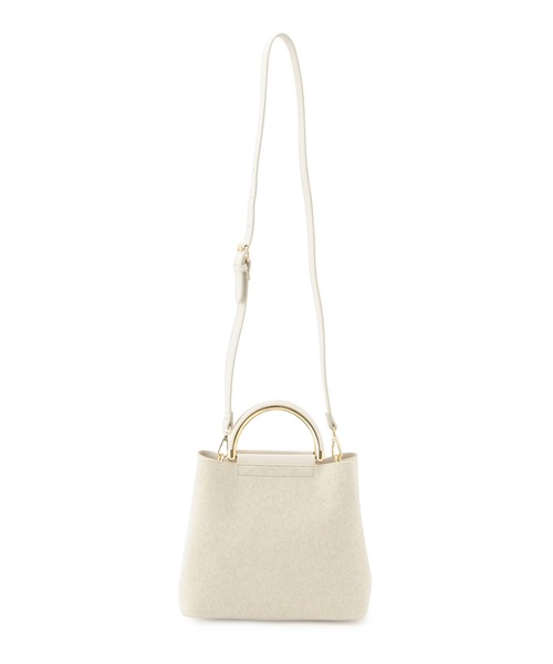 ROPE' PICNIC（ロペピクニック）の「Dメタルハンドル2層ミドルトート&ショルダーバッグ（ショルダーバッグ・レディース・ブラック/ダークブラウン/キナリ・FREE）」の7枚目の写真