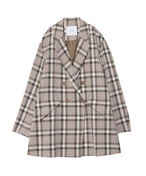 LAGUNAMOON(ラグナムーン)の「ダブルテーラードロングジャケット(テーラードジャケット・レディース・ライトグレー/ベージュ/その他1・FREE)」の3枚目の写真