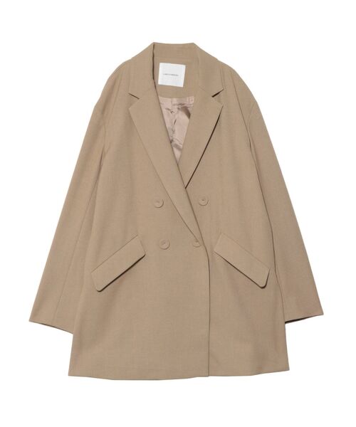 LAGUNAMOON(ラグナムーン)の「ダブルテーラードロングジャケット(テーラードジャケット・レディース・ライトグレー/ベージュ/その他1・FREE)」の1枚目の写真