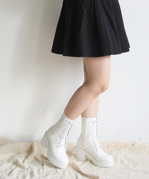 NOFALL(ノーフォール)の「タンクソールレースアップミドルブーツ(ブーツ・レディース・ホワイト/ブラック/ダークブラウン・S/M/L/LL/3L/SS)」の19枚目の写真