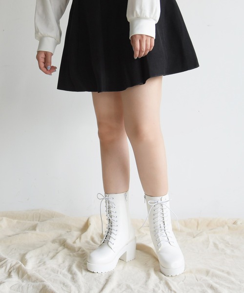 NOFALL(ノーフォール)の「タンクソールレースアップミドルブーツ(ブーツ・レディース・ホワイト/ブラック/ダークブラウン・S/M/L/LL/3L/SS)」の20枚目の写真