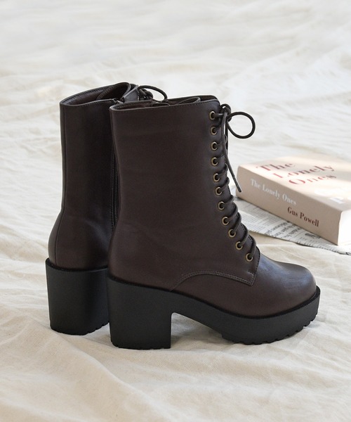 NOFALL(ノーフォール)の「タンクソールレースアップミドルブーツ(ブーツ・レディース・ホワイト/ブラック/ダークブラウン・S/M/L/LL/3L/SS)」の15枚目の写真