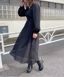 OLIVE des OLIVE | 【WEB限定】Vネックボリュームワンピース(ワンピース)