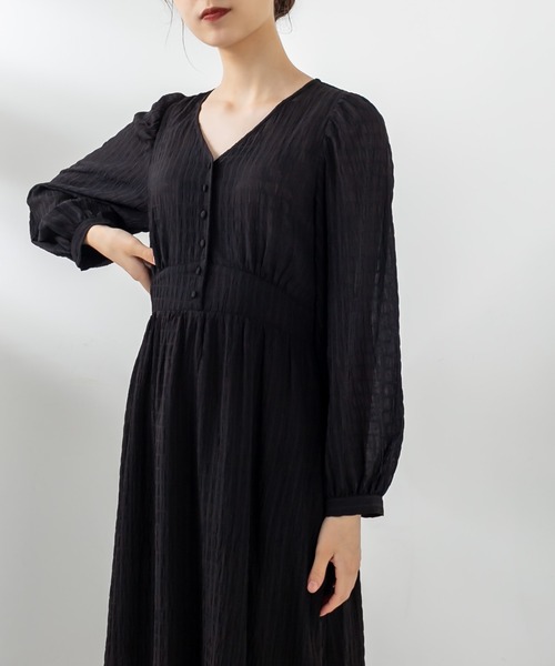 OLIVE des OLIVE（オリーブデオリーブ）の「【WEB限定】Vネックボリュームワンピース（ワンピース・レディース・ブラック/ベージュ/グリーン/ボルドー・FREE）」の21枚目の写真