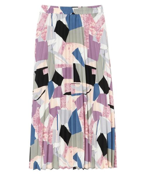 Green　Parks（グリーンパークス）の「・novem9 アートガラプリーツスカート＊（スカート・レディース・ブラック/パープル/カーキ・FREE）」の10枚目の写真