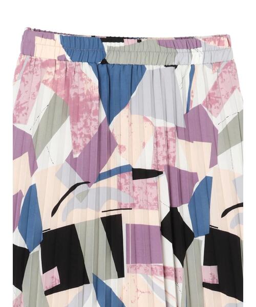 Green　Parks（グリーンパークス）の「・novem9 アートガラプリーツスカート＊（スカート・レディース・ブラック/パープル/カーキ・FREE）」の14枚目の写真