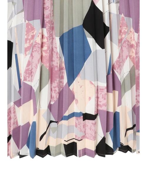 Green　Parks（グリーンパークス）の「・novem9 アートガラプリーツスカート＊（スカート・レディース・ブラック/パープル/カーキ・FREE）」の12枚目の写真