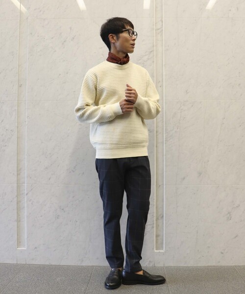 COMME　CA COMMUNE（コムサコミューン）の「フレームダイヤ柄 スカーフ（ストール/ショール・メンズ・レンガ・FREE）」の7枚目の写真