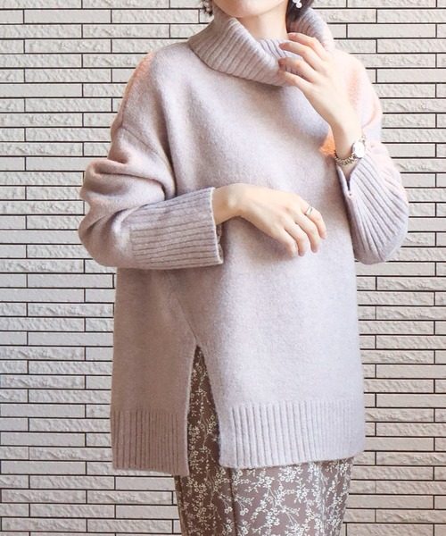 libelle more（リベル モア）の「6G 天竺前スリットニットプルオーバー（ニット/セーター・レディース・ブラック/ブラウン/オフホワイト/ピンク・M/L）」の4枚目の写真