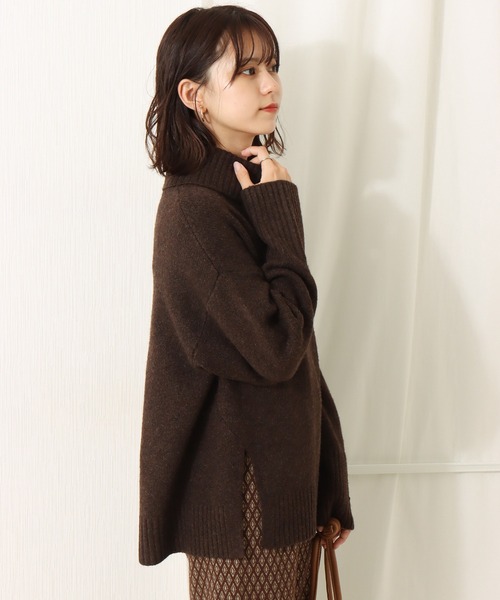libelle more（リベル モア）の「6G 天竺前スリットニットプルオーバー（ニット/セーター・レディース・ブラック/ブラウン/オフホワイト/ピンク・M/L）」の9枚目の写真