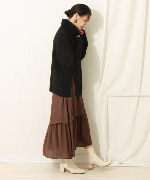 libelle more（リベル モア）の「6G 天竺前スリットニットプルオーバー（ニット/セーター・レディース・ブラック/ブラウン/オフホワイト/ピンク・M/L）」の12枚目の写真