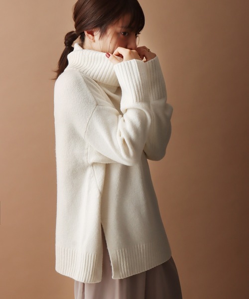 libelle more（リベル モア）の「6G 天竺前スリットニットプルオーバー（ニット/セーター・レディース・ブラック/ブラウン/オフホワイト/ピンク・M/L）」の7枚目の写真