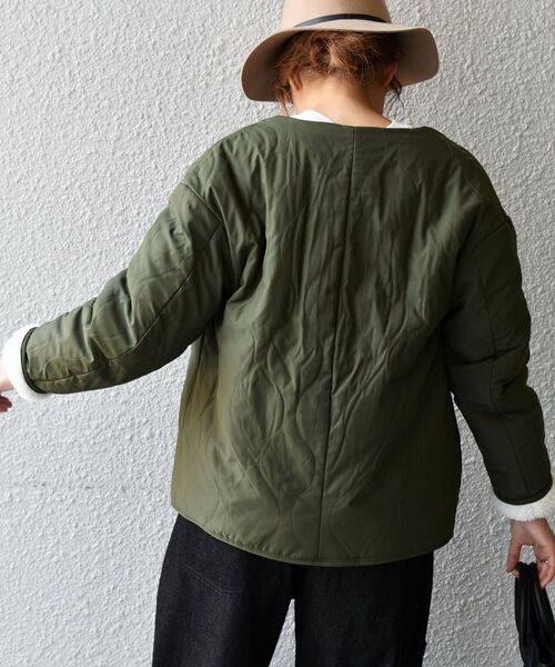 セール】SHIPS any: リバーシブル ボア キルティング ブルゾン