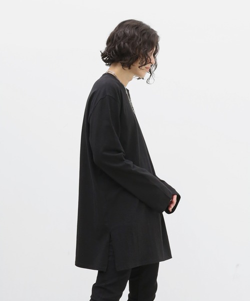 minsobi（ミンソビ）の「ルーズ無地ロンT（Tシャツ/カットソー・メンズ・ホワイト/ブラック/グレー・FREE）」の8枚目の写真