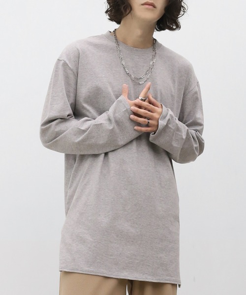 minsobi（ミンソビ）の「ルーズ無地ロンT（Tシャツ/カットソー・メンズ・ホワイト/ブラック/グレー・FREE）」の20枚目の写真