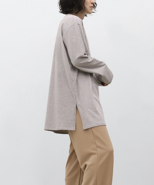 minsobi（ミンソビ）の「ルーズ無地ロンT（Tシャツ/カットソー・メンズ・ホワイト/ブラック/グレー・FREE）」の13枚目の写真