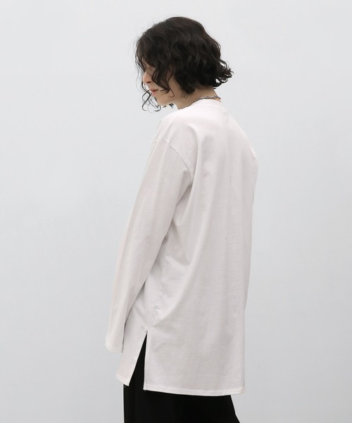 minsobi（ミンソビ）の「ルーズ無地ロンT（Tシャツ/カットソー・メンズ・ホワイト/ブラック/グレー・FREE）」の19枚目の写真