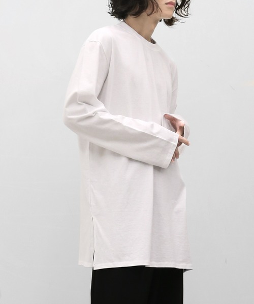 minsobi（ミンソビ）の「ルーズ無地ロンT（Tシャツ/カットソー・メンズ・ホワイト/ブラック/グレー・FREE）」の14枚目の写真