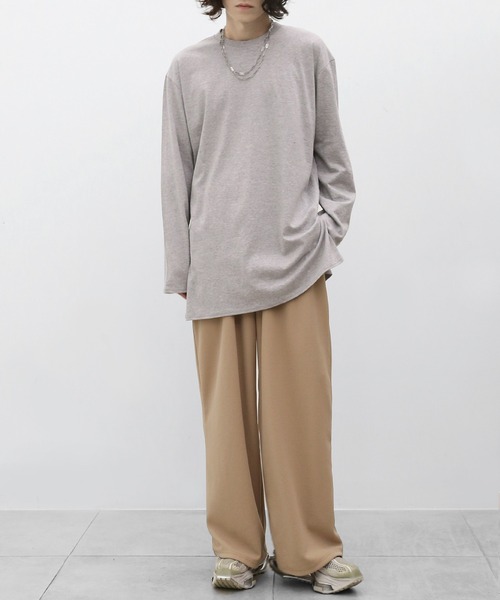 minsobi（ミンソビ）の「ルーズ無地ロンT（Tシャツ/カットソー・メンズ・ホワイト/ブラック/グレー・FREE）」の18枚目の写真