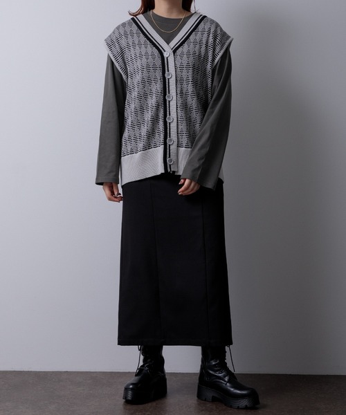 新品 prince プリンス ベスト ニット⭐︎ MASONPRINCE メゾンプリンス ゼブラ柄 ニットベスト 総柄