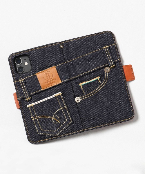 JAPAN BLUE JEANS(ジャパンブルージーンズ)の「デニムスマートフォンケース(iPhone11Pro対応)(スマホケース/カバー・メンズ・インディゴブルー・FREE)」の2枚目の写真