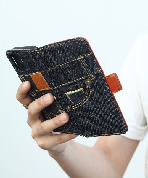 JAPAN BLUE JEANS(ジャパンブルージーンズ)の「デニムスマートフォンケース(iPhone11Pro対応)(スマホケース/カバー・メンズ・インディゴブルー・FREE)」の4枚目の写真