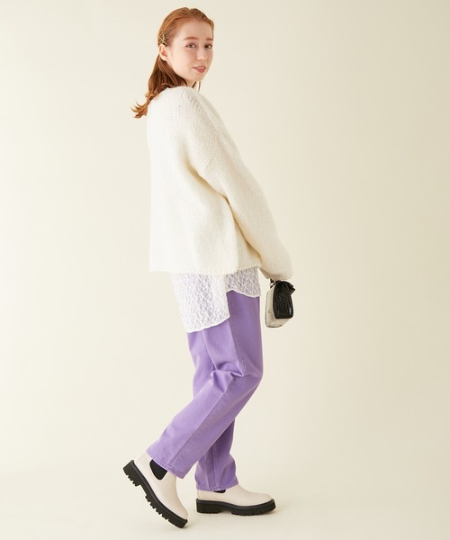 MADEMOISELLE ROPE'（マドモアゼル ロペ）の「【TRICOTS JEAN MARC/トリコ・ジャンマルク】ワイドニットプルオーバー（ニット/セーター・レディース・ホワイト/レッド/サックスブルー・FREE）」の10枚目の写真