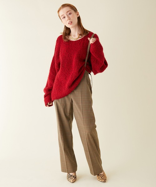 MADEMOISELLE ROPE'（マドモアゼル ロペ）の「【TRICOTS JEAN MARC/トリコ・ジャンマルク】ワイドニットプルオーバー（ニット/セーター・レディース・ホワイト/レッド/サックスブルー・FREE）」の12枚目の写真