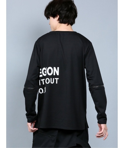 SHELLAC（シェラック）の「シェラック/SHELLAC 肘ZIP クルーネック長袖Tシャツ（Tシャツ/カットソー・メンズ・ベージュ/ブラック・LARGE/MEDIUM）」の11枚目の写真