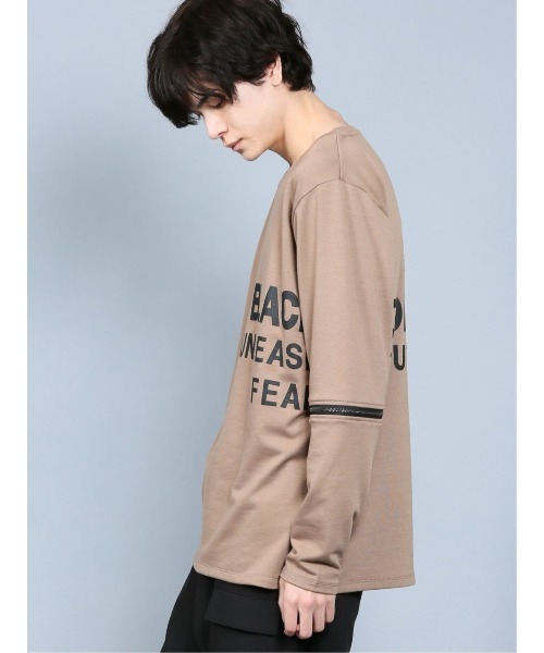 SHELLAC（シェラック）の「シェラック/SHELLAC 肘ZIP クルーネック長袖Tシャツ（Tシャツ/カットソー・メンズ・ベージュ/ブラック・LARGE/MEDIUM）」の17枚目の写真
