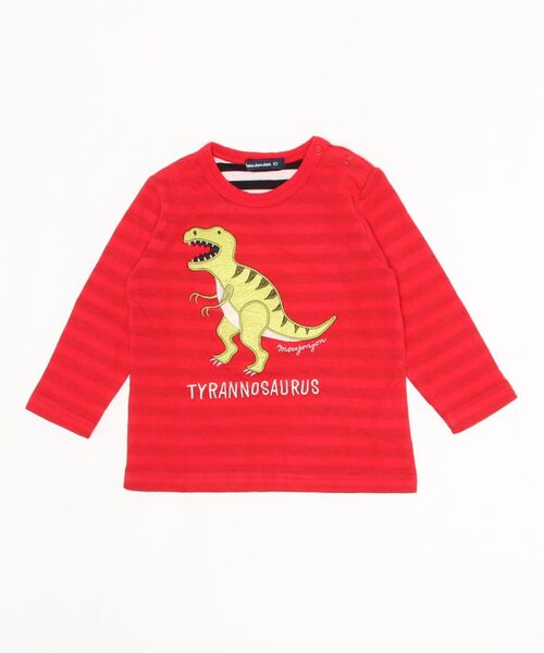 Moujonjon(ムージョンジョン)の「接結天竺恐竜柄込Tシャツ(Tシャツ/カットソー・キッズ・イエロー/レッド/グリーン/ブルー・80/110/130/120/90/100)」の4枚目の写真
