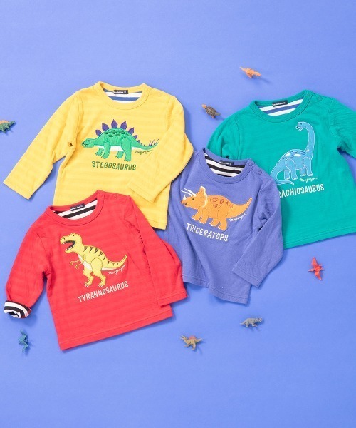 Moujonjon(ムージョンジョン)の「接結天竺恐竜柄込Tシャツ(Tシャツ/カットソー・キッズ・イエロー/レッド/グリーン/ブルー・80/110/130/120/90/100)」の9枚目の写真