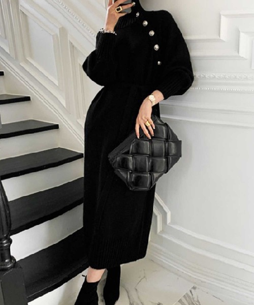 セール ハイネック2wayオフショルダーニットマキシワンピース ワンピース Flexin フレキシン のファッション通販 Zozotown