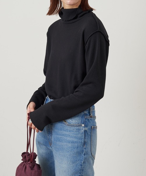 CIAOPANIC TYPY（チャオパニックティピー）の「裏起毛アーミーサーマルハイネックTee（Tシャツ/カットソー・レディース・ブラック/オレンジ/オフホワイト・ONE SIZE）」の3枚目の写真