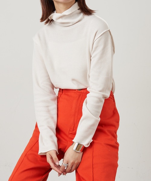 CIAOPANIC TYPY（チャオパニックティピー）の「裏起毛アーミーサーマルハイネックTee（Tシャツ/カットソー・レディース・ブラック/オレンジ/オフホワイト・ONE SIZE）」の4枚目の写真