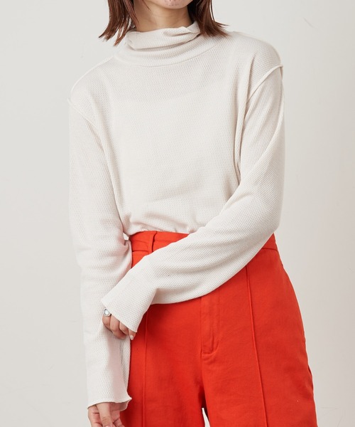 CIAOPANIC TYPY（チャオパニックティピー）の「裏起毛アーミーサーマルハイネックTee（Tシャツ/カットソー・レディース・ブラック/オレンジ/オフホワイト・ONE SIZE）」の6枚目の写真