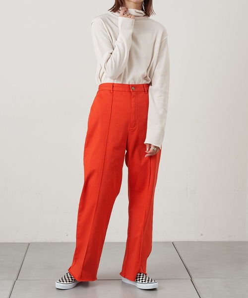 CIAOPANIC TYPY（チャオパニックティピー）の「裏起毛アーミーサーマルハイネックTee（Tシャツ/カットソー・レディース・ブラック/オレンジ/オフホワイト・ONE SIZE）」の8枚目の写真