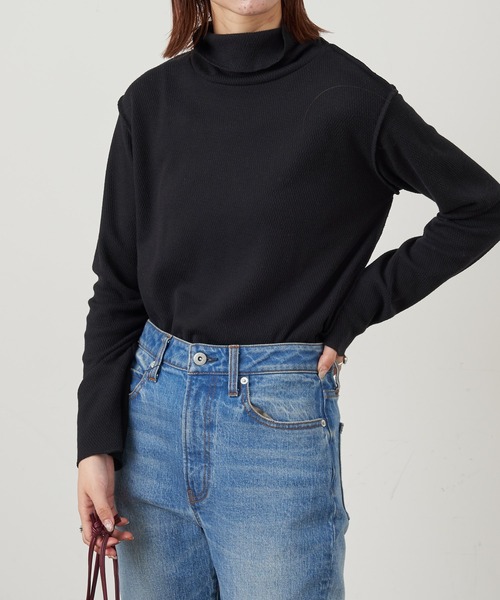 CIAOPANIC TYPY（チャオパニックティピー）の「裏起毛アーミーサーマルハイネックTee（Tシャツ/カットソー・レディース・ブラック/オレンジ/オフホワイト・ONE SIZE）」の14枚目の写真