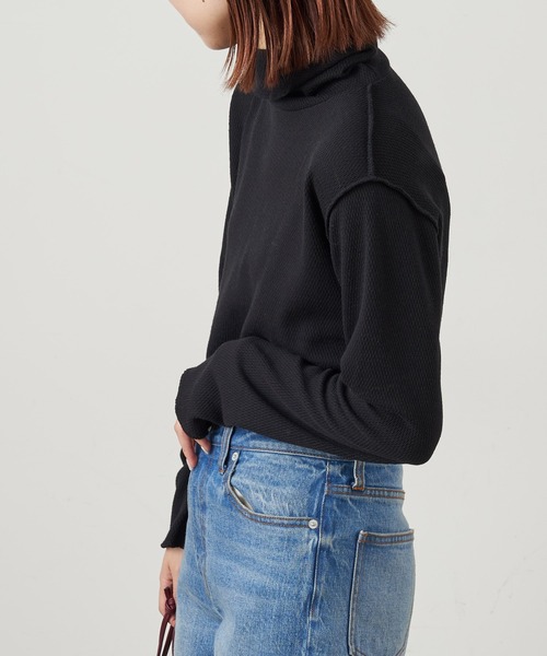 CIAOPANIC TYPY（チャオパニックティピー）の「裏起毛アーミーサーマルハイネックTee（Tシャツ/カットソー・レディース・ブラック/オレンジ/オフホワイト・ONE SIZE）」の15枚目の写真