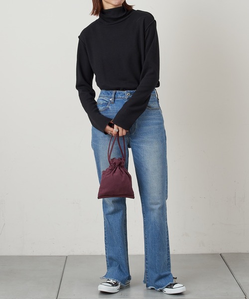 CIAOPANIC TYPY（チャオパニックティピー）の「裏起毛アーミーサーマルハイネックTee（Tシャツ/カットソー・レディース・ブラック/オレンジ/オフホワイト・ONE SIZE）」の18枚目の写真