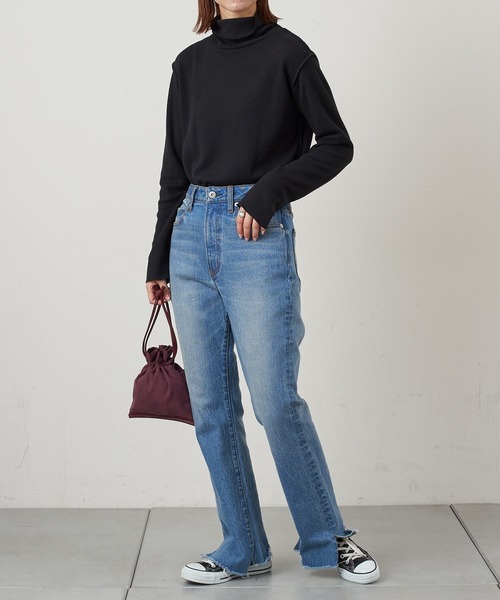 CIAOPANIC TYPY（チャオパニックティピー）の「裏起毛アーミーサーマルハイネックTee（Tシャツ/カットソー・レディース・ブラック/オレンジ/オフホワイト・ONE SIZE）」の20枚目の写真