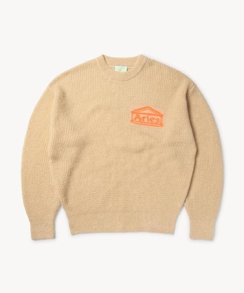 bonjour records（ボンジュールレコーズ）の「【ARIES】Waffle Knit Jumper（ニット/セーター・メンズ・ベージュ/グリーン・MEDIUM/LARGE）」の8枚目の写真