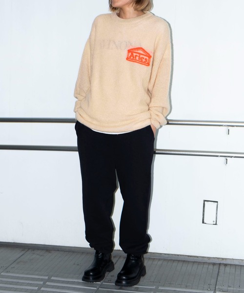 bonjour records（ボンジュールレコーズ）の「【ARIES】Waffle Knit Jumper（ニット/セーター・メンズ・ベージュ/グリーン・MEDIUM/LARGE）」の14枚目の写真