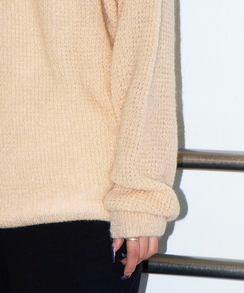 bonjour records（ボンジュールレコーズ）の「【ARIES】Waffle Knit Jumper（ニット/セーター・メンズ・ベージュ/グリーン・MEDIUM/LARGE）」の19枚目の写真