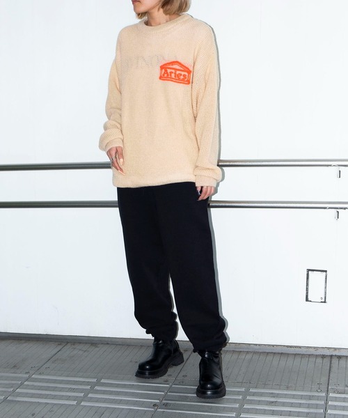bonjour records（ボンジュールレコーズ）の「【ARIES】Waffle Knit Jumper（ニット/セーター・メンズ・ベージュ/グリーン・MEDIUM/LARGE）」の17枚目の写真